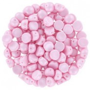 Czech 2-hole Cabochon beads 6mm Alabaster Pastel Rose